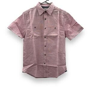 Flag & Anthem Mauve 100% Cotton Short Sleeve Button Down Shirt Sz S NEW‎
